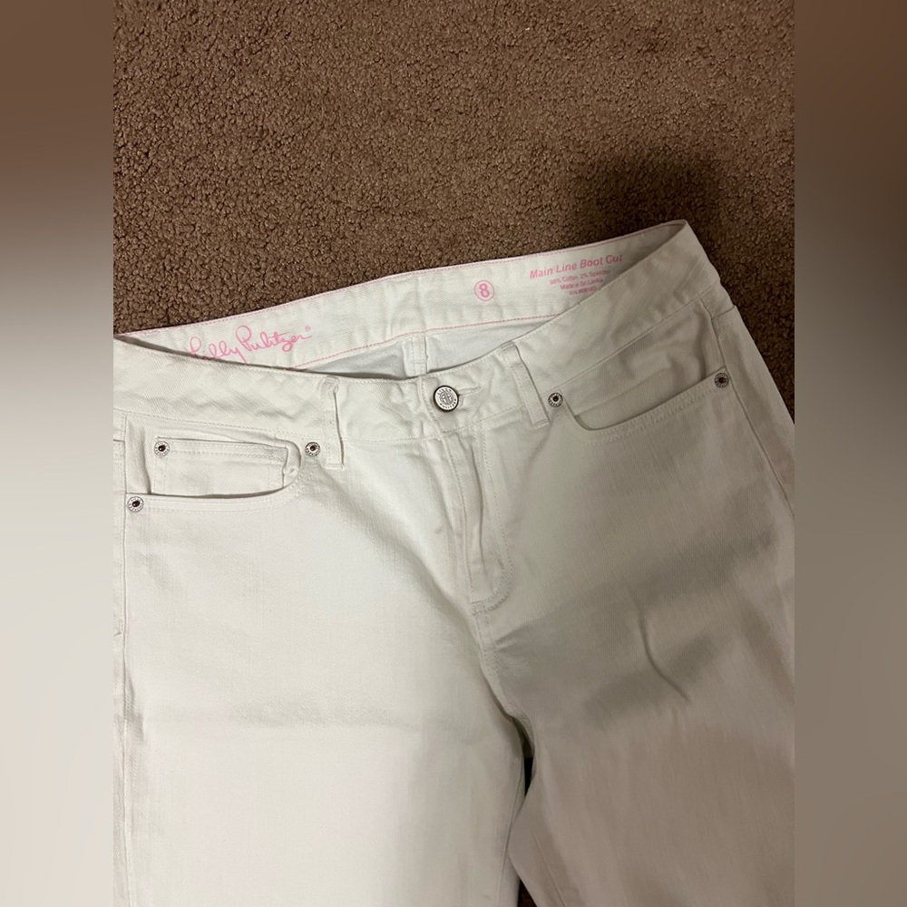 Lilly Pulitzer main line  Boot Cut flare  Jeans White - Picture 7 of 15